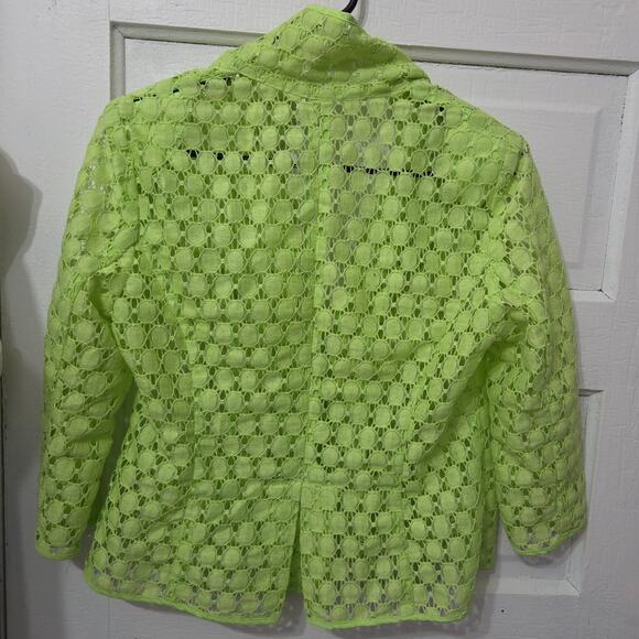 Chico's neon green bright summer blazer womens size 0 / XS - Picture 6 of 8
